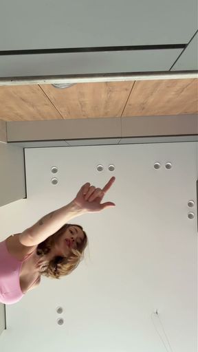 I'm standing in a skirt and spitting on my cock
