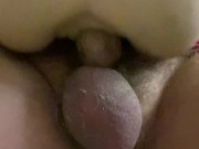 Fuck toy creampie with prostate vibrator