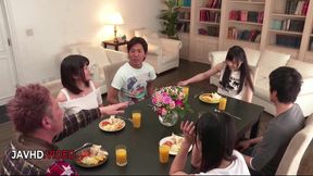 Hot Japanese Babes Take Intense Creampies in Group Sex