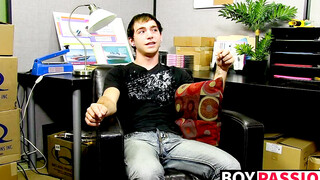 Kevin Grover wanking his dick before busting a nut in a solo