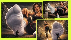 Giantess Gym Crush My Personal Trainer Stomps Lazy Losers in Sweaty White Socks (AI Animation Compilation)
