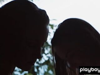 Skinny brunette Czech lesbians playing in the bath