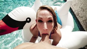 Slutty woman is sucking huge meat stick