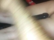 Long dildo up her ass