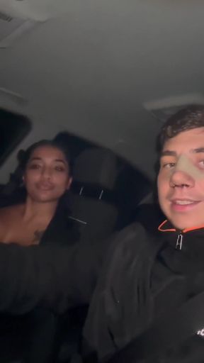 My Busty Wife Gets Horny in the Car and Gives Me a Blowjob While I'm Driving - Yasmina Khan