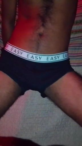 Sexy Black Guy Wearing Underwear Moaning, Talking Dirty Until Cum Hard, Strong Orgasm