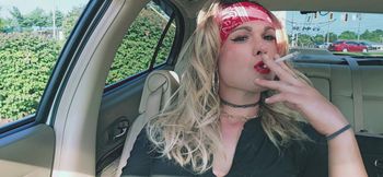 Kylie Babes Smoking Fetish Car Play