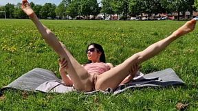 Nicky Brill Displays Her Pussy&#x1F32E;&#xFE0F; in the Park and Urinates