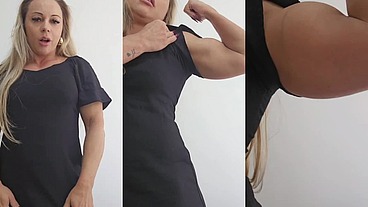 Ensuring your handjob on my hard biceps.