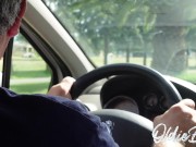 My gay friend record my hairy forearms and big hands behind the wheel while i driving to a sex club
