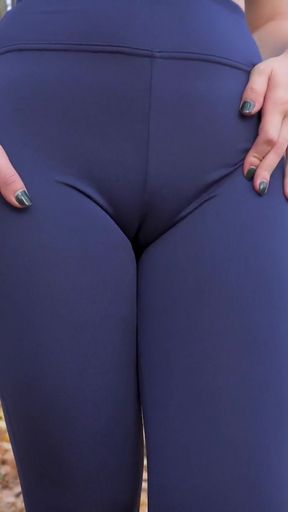 Stunning moment from &quot;Girl In Yoga Pants Teases Fat Cameltoe Pussy Outdoors&quot;