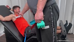 MyFriendsFeet: Bound Blake Star laughs while being tickled hard by Girth