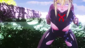 Darkness, the Exposure Freak, enjoys outdoor 3D animated sex in KonoSuba!