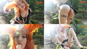 SQUIRTING SUCK & FUCK IN THE WOODS with Monster Girl Gnar