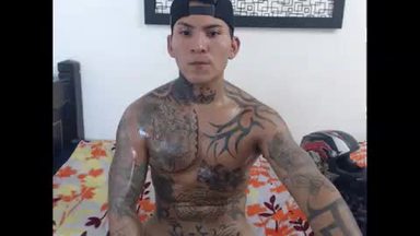 Tattooed Benjamin I Shows Off His Body and Jerks