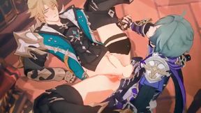 Lohen destroys Varka raw in Genshin Impact gay anime hentai