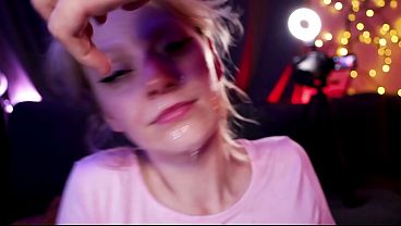 Blonde Step Daughter is a gagging whore_ THICK Facial