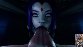 Mai Thigh Fucks a Cock While Slutty Chun-li Watches, Tight Teen Raven Deepthroats a Cock