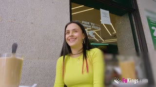 Valen Pink gets nailed with glee after showing us her neighbourhood