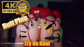 butt plug try-on haul: including my largest ever + striptease cum show (4k landscape)