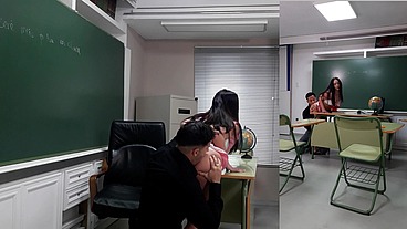 Depraved horny dirty teacher fucking rough the tight pussy of young student