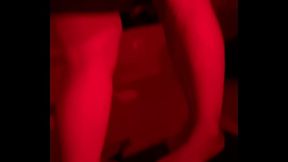 In nylon stockings, my assistant and I caress the cock of one very happy guy