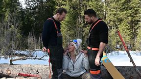 sexy snowboarder brittany bardot invites lumberjacks back for dp threesome gp2970