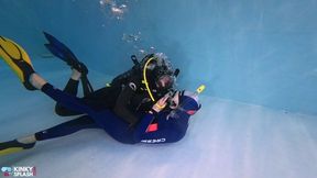 Two Girls, One BCD – Intimate Underwater Scuba Sharing in Wetsuits - MP4