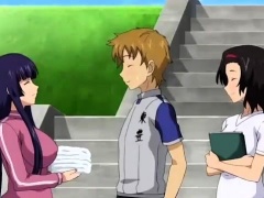 Naughty young friends explore their desires in hentai action