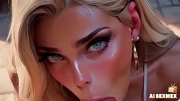 Fucking a hot blonde girl and blowjob | Girl orgasms with big cock | Virtual Sex [AI generated]
