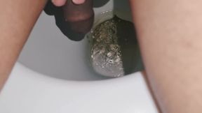 Skinny Femboy Peeing and Masturbating in Toilet