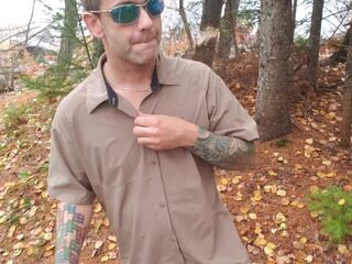 One more Outdoor Autumn Escape, Public exhibition with anal play. Very risky, nearly caught two