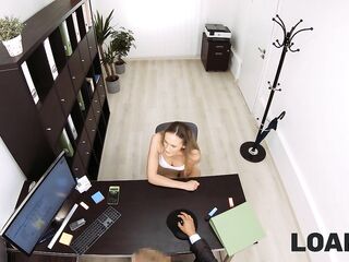 LOAN4K. Hottie comes to the local credit agency where gets fucked for loan