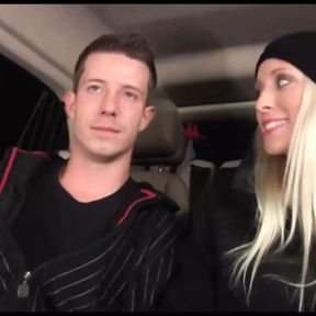 Perfect and big blonde milf fucking a dude in taxi