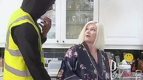 Lacey Is Surprised At Home By A Black Worker Who Takes Out His Big Black Cock On