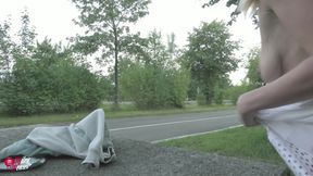 Blonde Angel Quickly Fucked in Public the Parking Lot!!