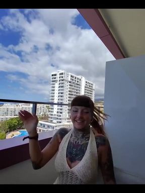 Sneaky Balcony Blowjob