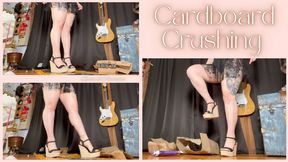 Cardboard Crushing - Dessa Cado - Stomps - Sandals - Wedges - Painted Toenails - Tattooed Thick Legs