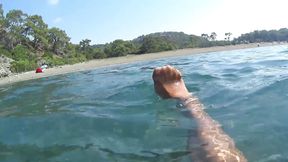 Nude Pantyhose in the Sea