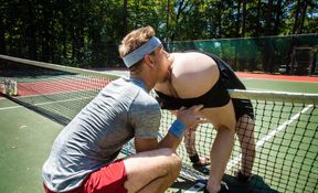 Balls deep fucking with two horny tennis hoes