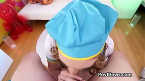 POV gagging thick teen cutie in sexy outfit
