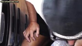 Gloryhole BJ DILF gets fucked in bareback loving ass at home