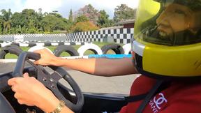 ”Big fake tits amateur Thai teen go karting & sex with her BF”