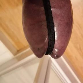 Swollen helmet nipple bondage