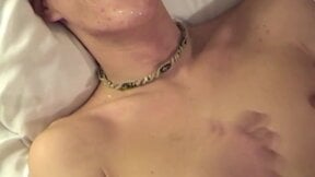 Slim twink sticks his long cock into fleshlight and jerks it