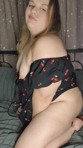 Milf taking big dildo in fat shaved pussy dirty talk for you