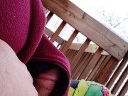 Risky Public Jerk On My Balcony In Winter (Part 1 - No Cum)