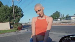Paris Amour with the shaved head takes the thick one deep and steady