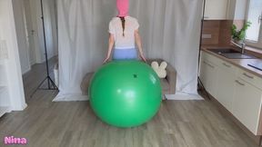 Passionate Bouncing on the Giant 150 cm Cando Exercise Ball