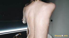 ”Blonde & dark haired lesbians love snatch eating while using toys, Catherine in”